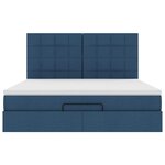 VidaXL Cadre de lit ottoman avec matelas bleu 160x200 cm tissu