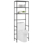 vidaXL Support de rangement de toilette à 3 niveaux Noir 53x28x169 cm