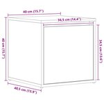 vidaXL Commode Chêne noir 40.5 x 40 x 40 cm Bois d'ingénierie