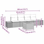 vidaXL Ensemble de canapé de jardin avec coussin 5 Pièces Gris Poly rotin