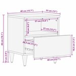 vidaXL Table de chevet Beige 40 x 33 x 46 cm bois de manguier massif