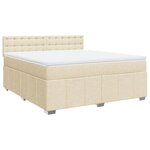 vidaXL Sommier à lattes de lit avec matelas Crème 180x200 cm Tissu