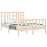 vidaXL Cadre de lit avec tête de lit 140x190 cm bois massif