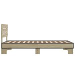 vidaXL Cadre de lit chêne sonoma 90x190 cm bois d'ingénierie et métal