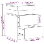 vidaXL Tables de chevet avec lumières LED 2 Pièces chêne fumé 35x39x55 cm