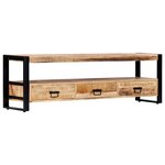 vidaXL Meuble TV 150x30x45 cm Bois solide de manguier