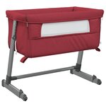 vidaXL Lit pour bébé avec matelas Rouge Tissu de lin