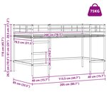 vidaXL Cadre de Lit Mezzanine pour Enfants avec Rideaux Noir et Bleu