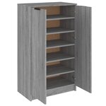 vidaXL Meuble à chaussures Sonoma gris 59x35x100 cm Bois d'ingénierie