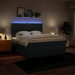 vidaXL Sommier à lattes de lit avec matelas Bleu 180x200 cm Tissu