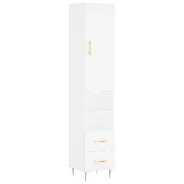 vidaXL Buffet haut Blanc 34 5x34x180 cm Bois d'ingénierie
