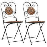 vidaXL Chaises de bistrot pliables lot de 2 terre cuite céramique