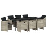 vidaXL Ensemble de salle à manger pour jardin 9 pc Gris clair