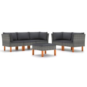 Salon de jardin meuble d'extérieur ensemble de mobilier 6 pièces avec coussins résine tressée gris 02_0016860