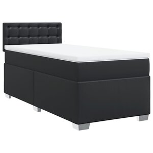 vidaXL Sommier à lattes de lit avec matelas Noir 80x200cm Similicuir