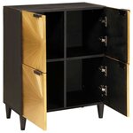 vidaXL Meuble d'appoint avec stockage Noir et or 60 x 33.5 x 75 cm