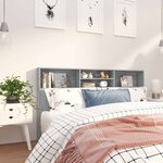 vidaXL Armoire de tête de lit Sonoma gris 180x19x103 5 cm