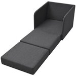 vidaXL Fauteuil convertible gris foncé tissu