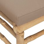vidaXL Repose-pieds de jardin avec coussin taupe bambou