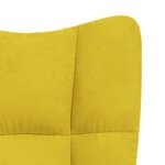 vidaXL Fauteuil relax avec tabouret en velours jaune moutarde
