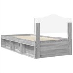 vidaXL Cadre de lit Gris Sonoma 90 x 190 cm Bois de pin massif