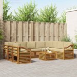 vidaXL Ensemble de canapés d'extérieur 10 pc Naturel et Beige