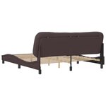 vidaXL Cadre de lit sans matelas Hvar marron foncé 180x200 cm tissu
