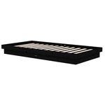 vidaXL Cadre de lit Noir Bois massif 100x200 cm