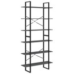 vidaXL Armoire haute Gris 100x30x210 cm Bois de pin solide
