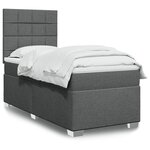 vidaXL Sommier à lattes de lit avec matelas Gris foncé 90x200 cm Tissu