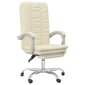vidaXL Fauteuil inclinable de bureau Crème Similicuir
