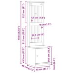 vidaXL Portemanteau SANDNES blanc 45x40x159 5 cm bois massif pin