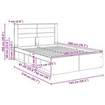 vidaXL Cadre de lit Gris Sonoma 140 x 200 cm Bois de pin massif