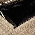 vidaXL Boîte rangement jardin roues beige 160x55x75 cm résine tressée