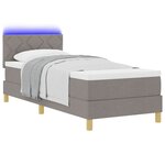 vidaXL Lit à ressort LED avec matelas avec LED Taupe 80 x 200 cm tissu