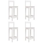 vidaXL Ensemble de bar de jardin 5 Pièces blanc bois massif de pin