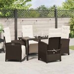 vidaXL Ensemble de salle à manger pour jardin 5 Pièces Marron polyrotin