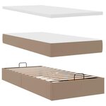 vidaXL Lit ottoman avec matelas & LED Cappuccino 180x200cm similicuir