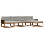 vidaXL Ensemble de canapés d'extérieur 5 pc Naturel et Gris clair