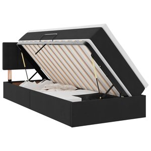 vidaXL Lit de Rangement avec matelas Noir 90 x 190 cm Velours