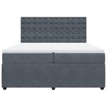 vidaXL Sommier à lattes de lit et matelas Gris foncé 200x200cm Velours