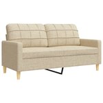 vidaXL Ensemble de canapés 3 Pièces avec coussins décoratifs crème tissu