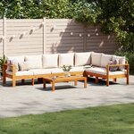 vidaXL Salon de jardin avec coussins 5 Pièces Bois d'acacia solide
