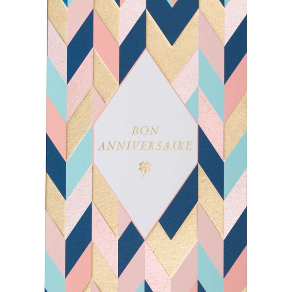 Carte graphique bon anniversaire pastel et or - draeger paris
