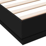 vidaXL Cadre de lit noir 120x190 cm bois d'ingénierie
