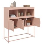 vidaXL Buffet rose 100 5x39x107 cm acier