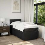vidaXL Sommier à lattes de lit avec matelas Noir 100x200 cm Tissu