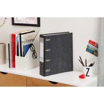 Classeur Marbré maX.file Levier 4 anneaux Dos 70 mm A4 (2xA5) Noir HERLITZ