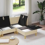 vidaXL Canapé modulaire avec rangement 4 Pièces Crème Tissu