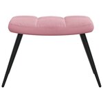 vidaXL Chaise de relaxation avec tabouret Rose Velours